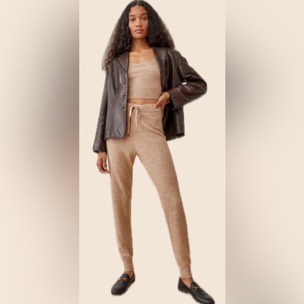 Reformation Caitlin Cashmere Lounge Set Sz XS in Color Oatmeal